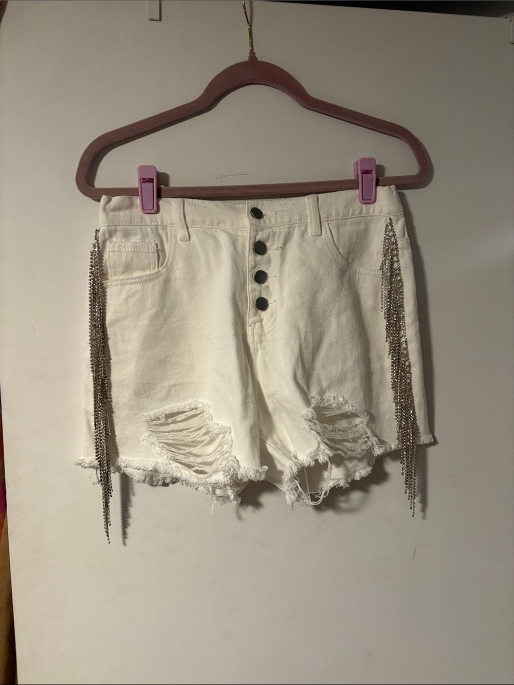 Sparkly fringe shorts